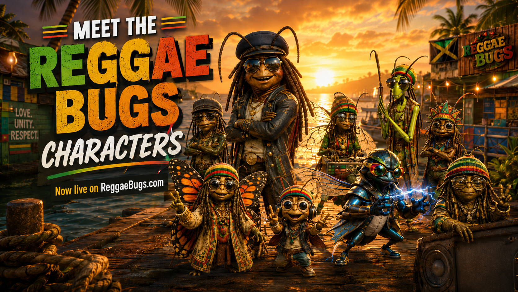The TRIB-BUGS dressed in styles inspired by the original Reggae Bugs crew