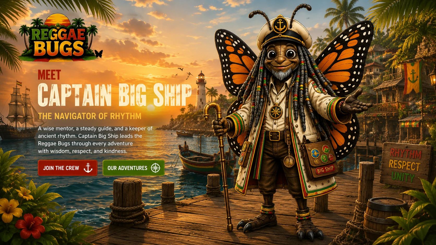 Captain Big Ship Reggae Bugs homepage hero