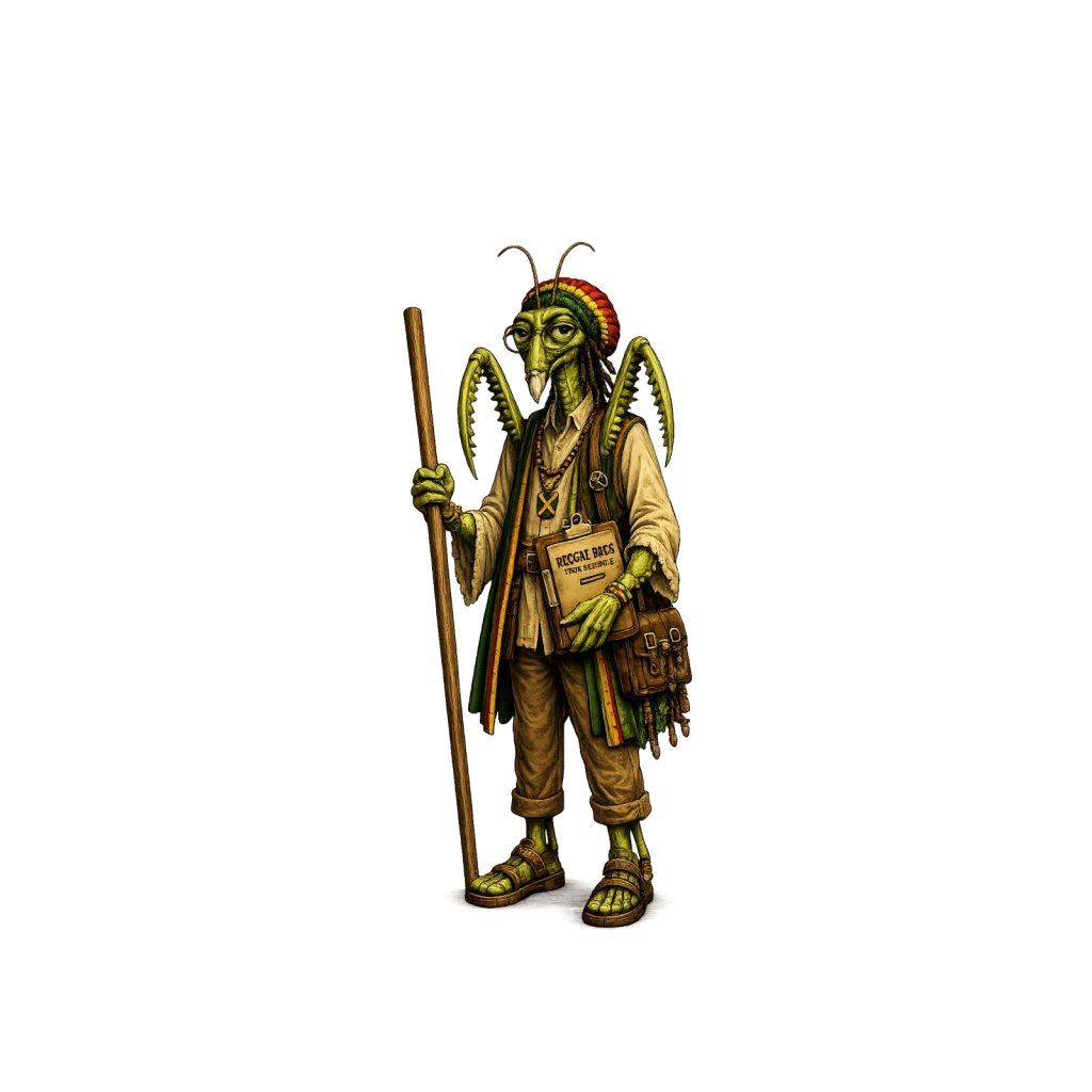 Ras Mantis — Reggae Bugs character