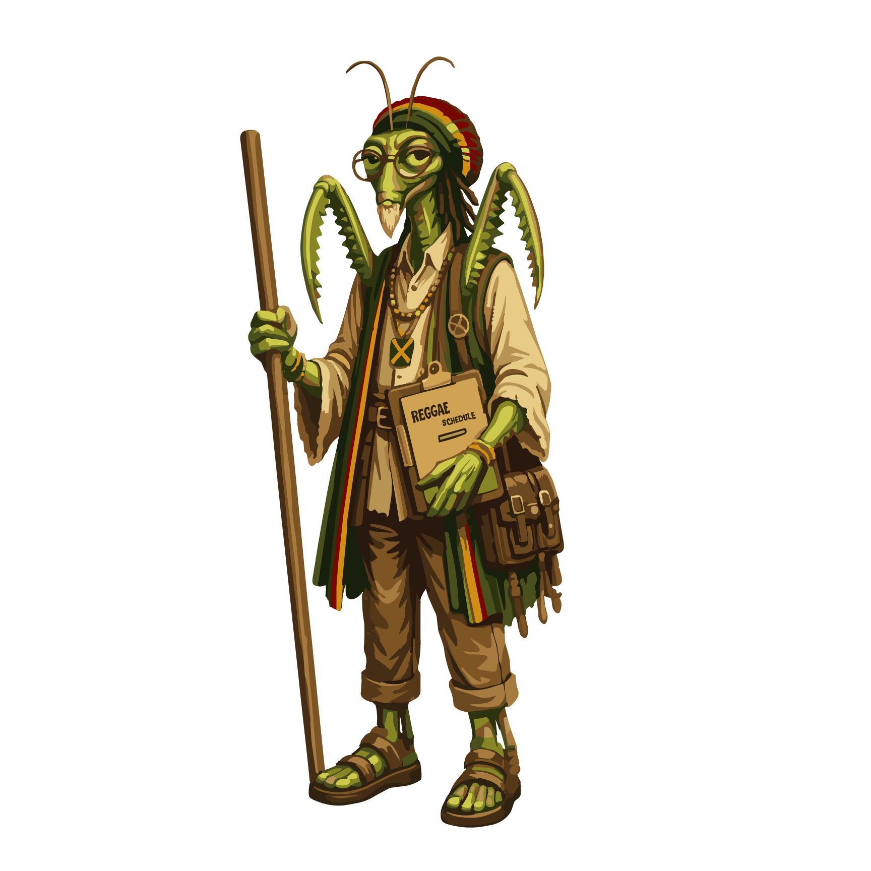 Ras Mantis, the Reggae Bugs manager and spiritual advisor.