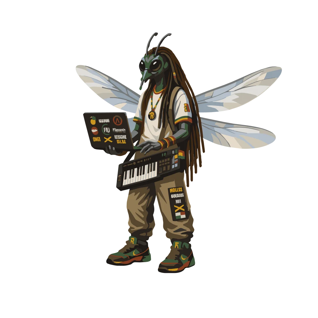 Ricaurte, the Reggae Bugs dragonfly keyboardist and producer.
