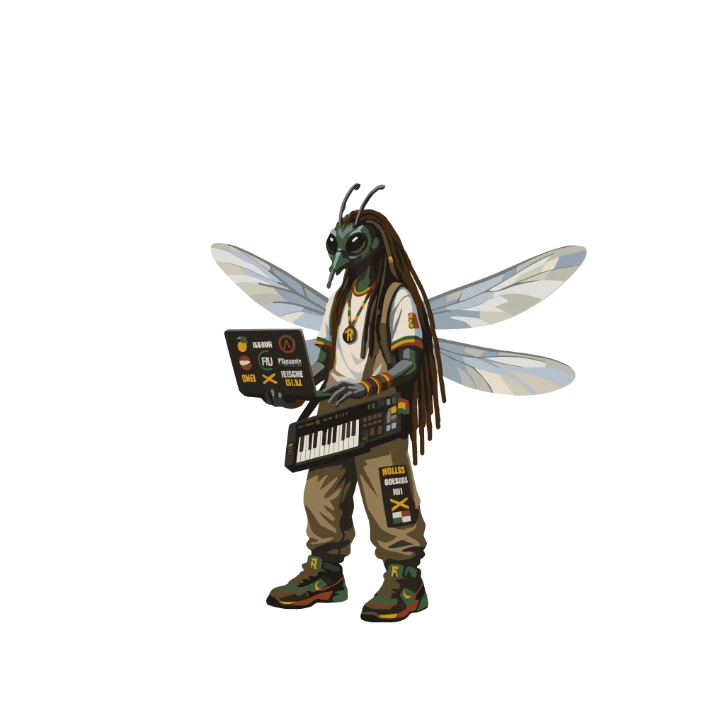 Ricaurte, the Reggae Bugs dragonfly keyboardist and producer.